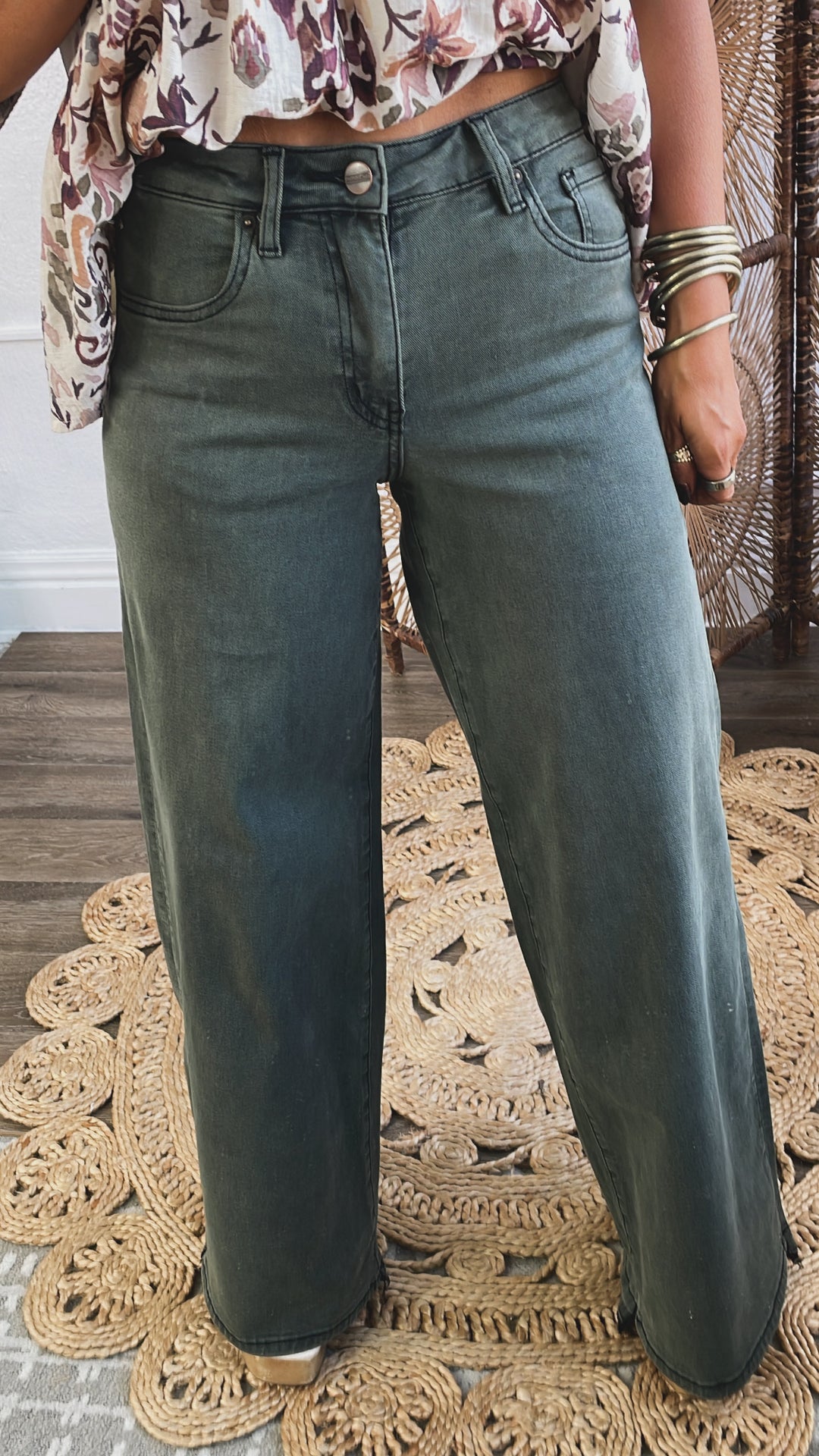 Holt High Rise Denim, Vintage Wash Olive