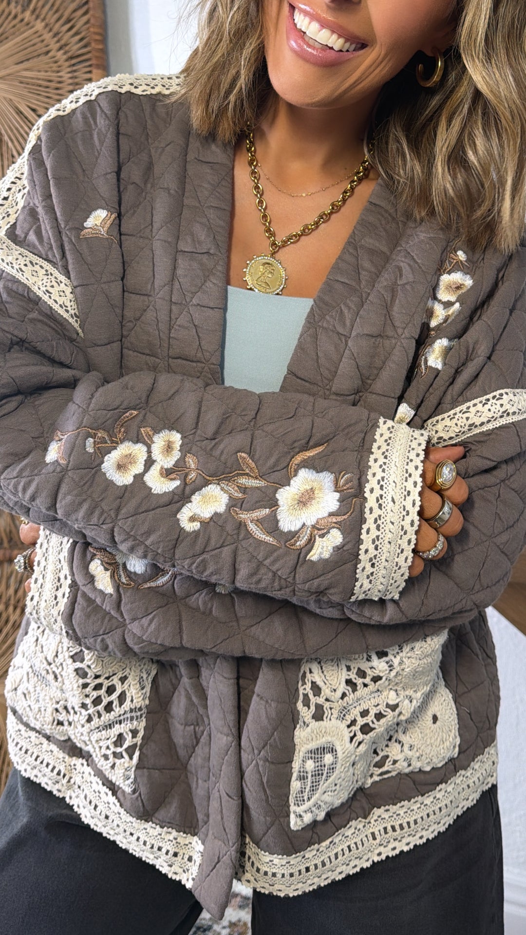 Canyon Quilted Jacket, Charcoal