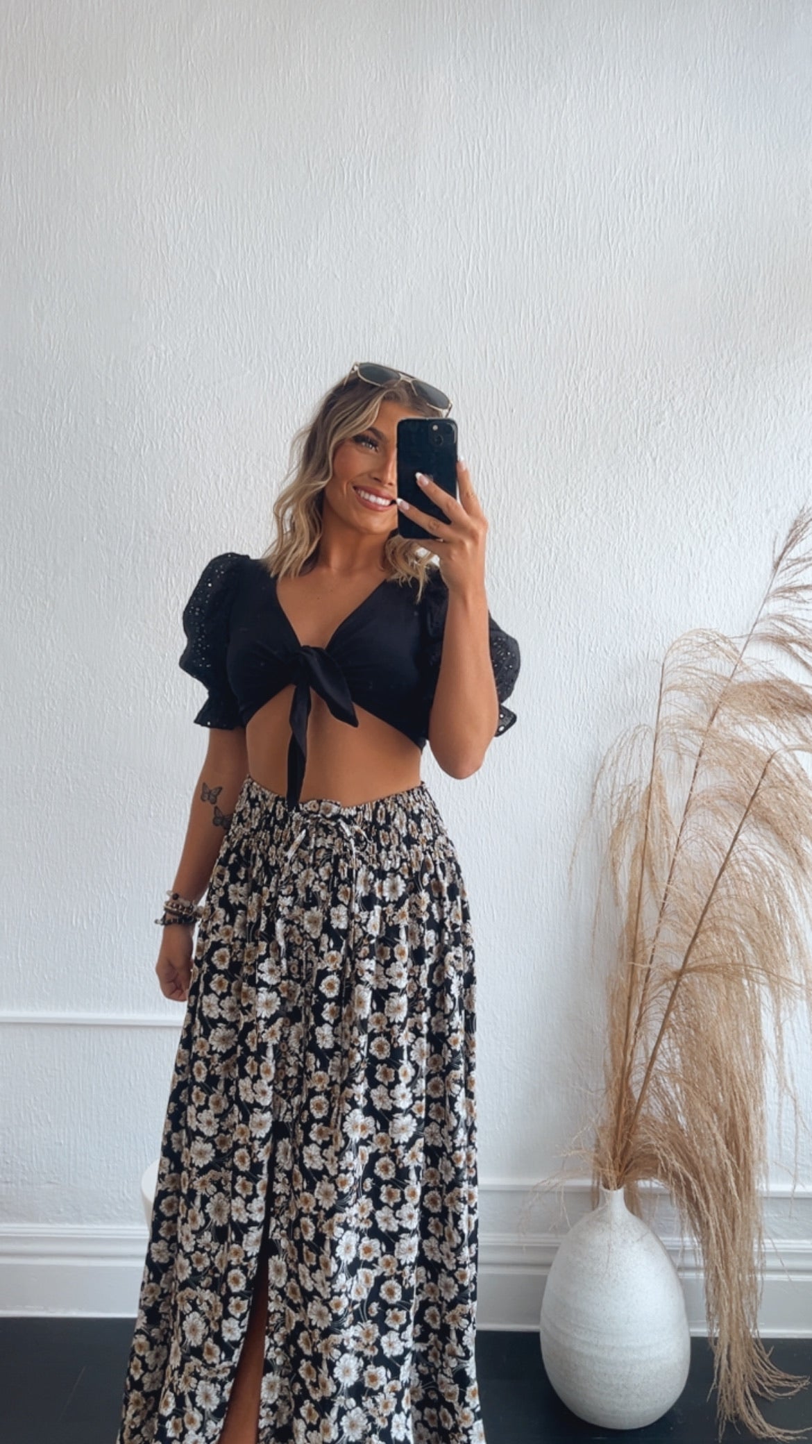 Ms. Priss Eyelet Crop Top, Black – Everyday Chic Boutique