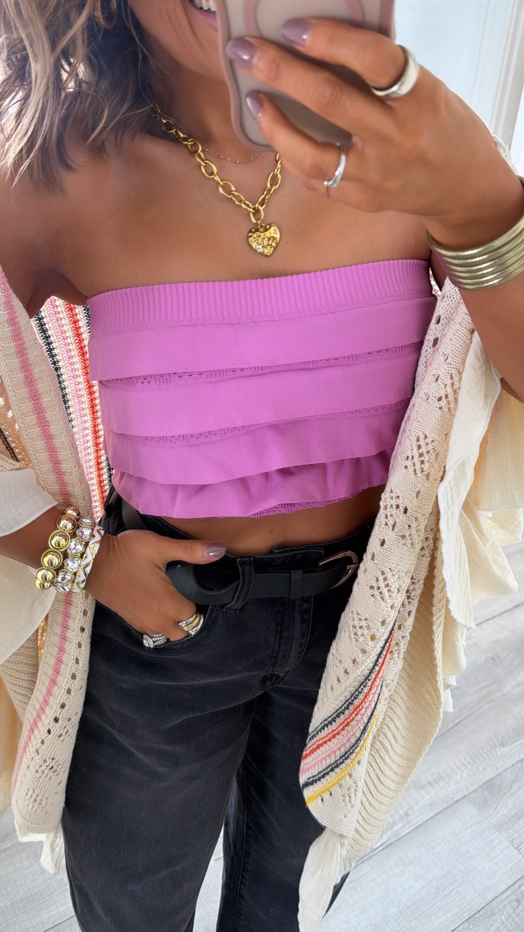 Artsy Aura Knit Cardigan, Natural