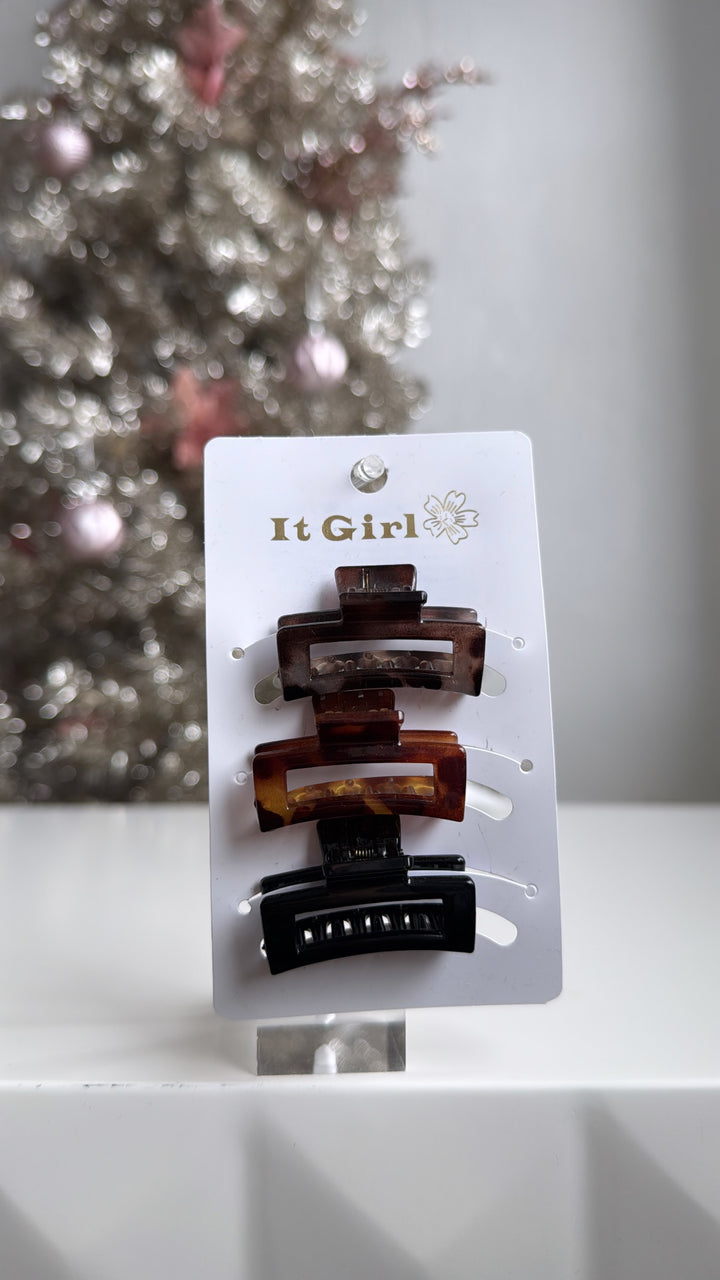 3 Pack Mini Claw Clip Set