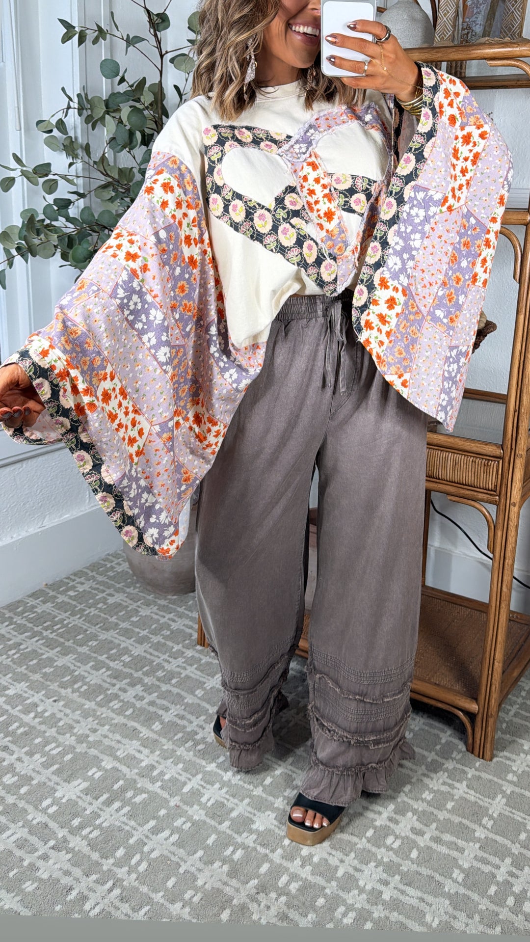 Peace & Love Flower Patch Top, Multi