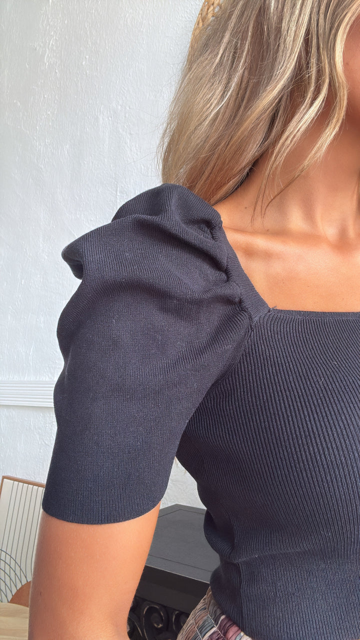 First Choice Puff Sleeve , Black