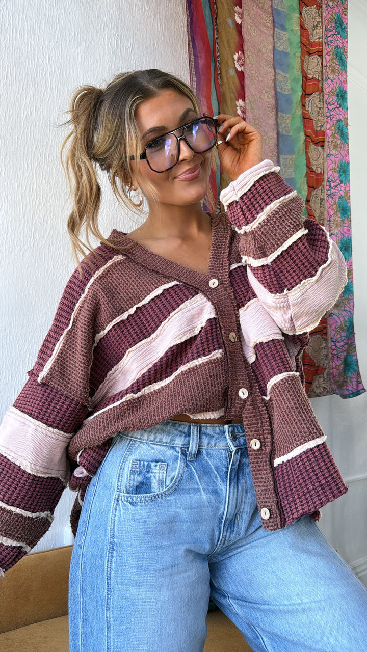 Lilou Vintage Cardigan, Wine Combo