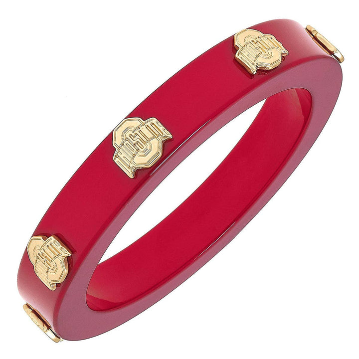 Buckeyes Resin Logo Bangle in Scarlet