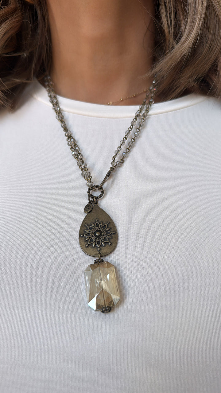 Choose Happy Engraved Necklace, Bronze