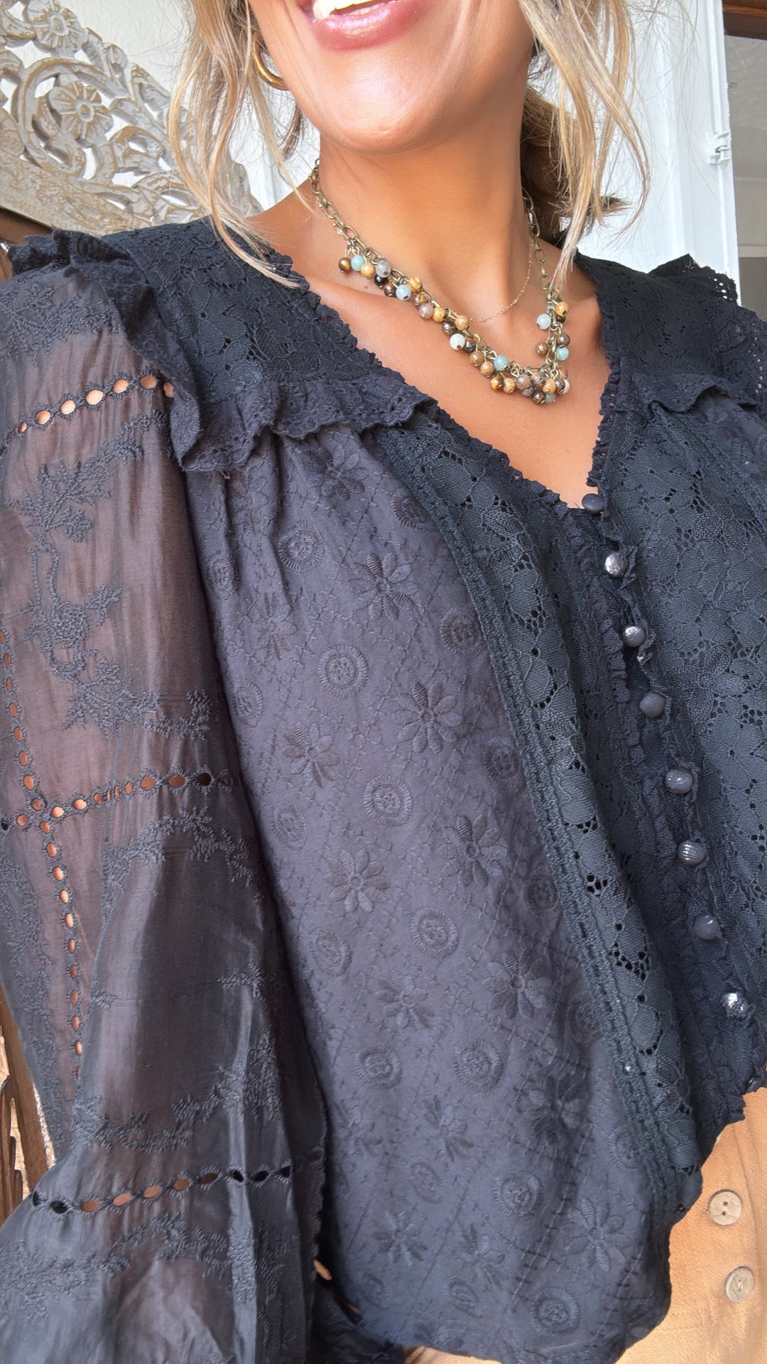 Romantic Street Blouse, Black