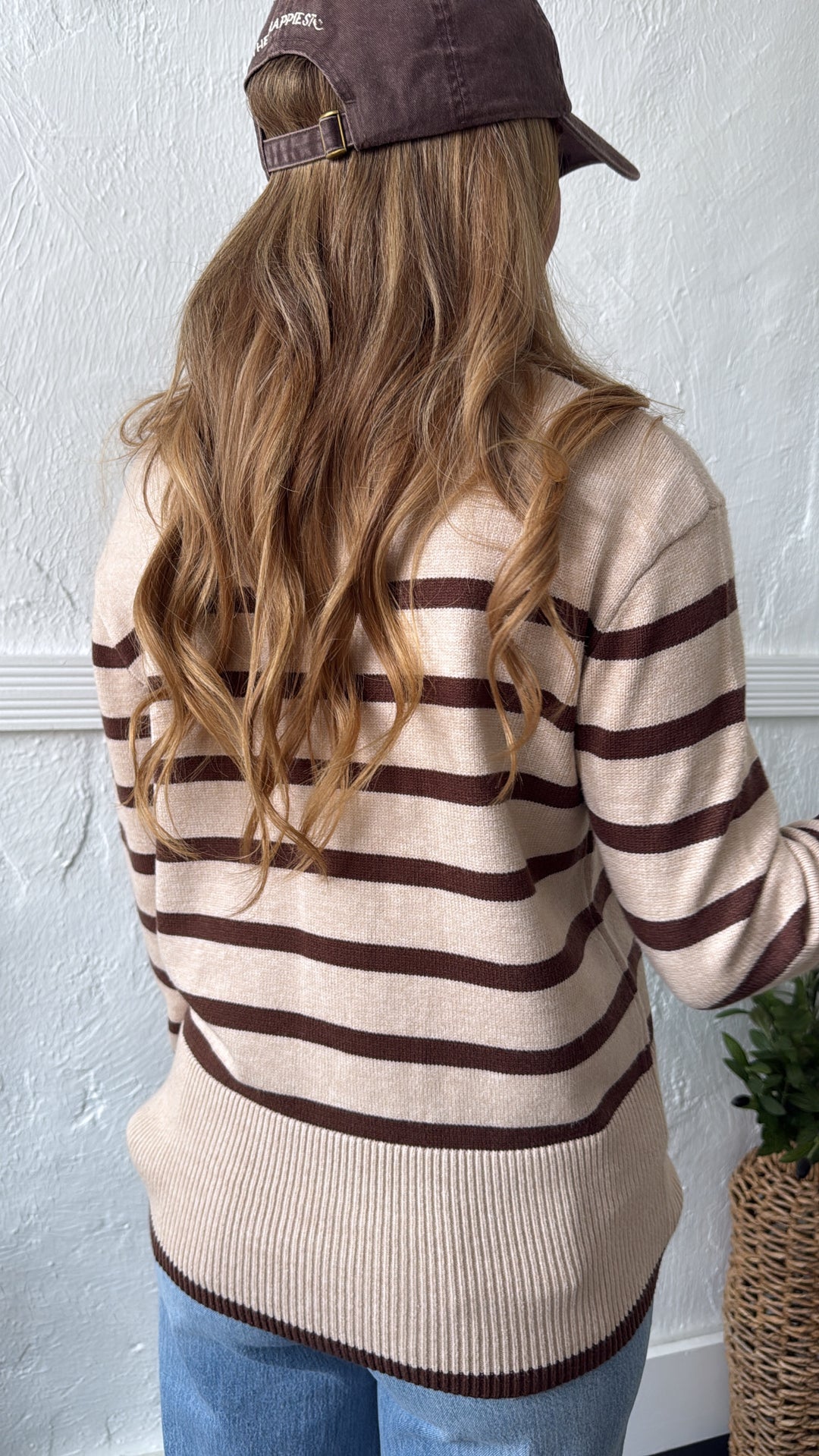 Thistlewood Striped Knit Sweater, Lt. Taupe