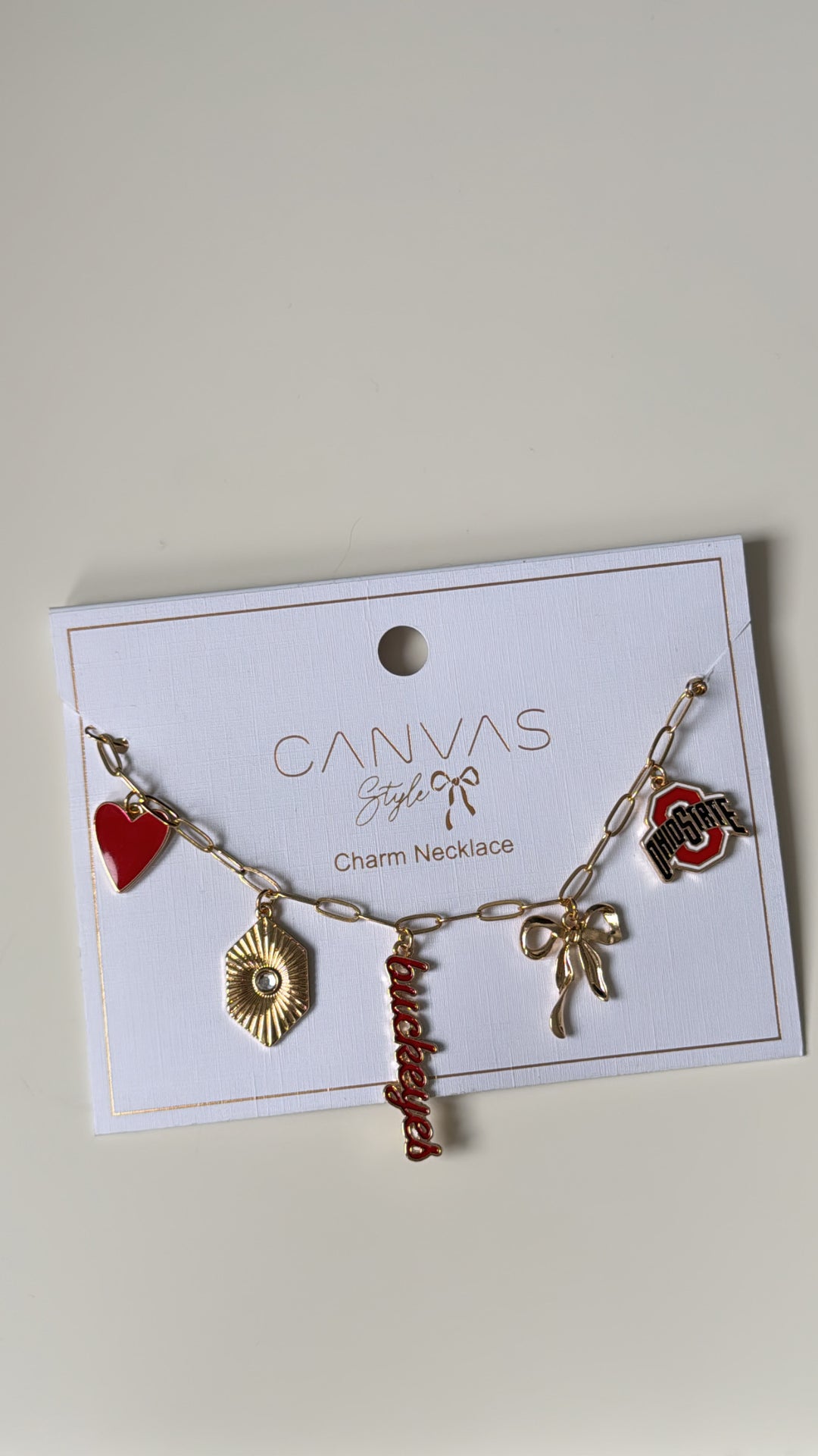 Buckeyes Paper Clip Charm Collector Necklace