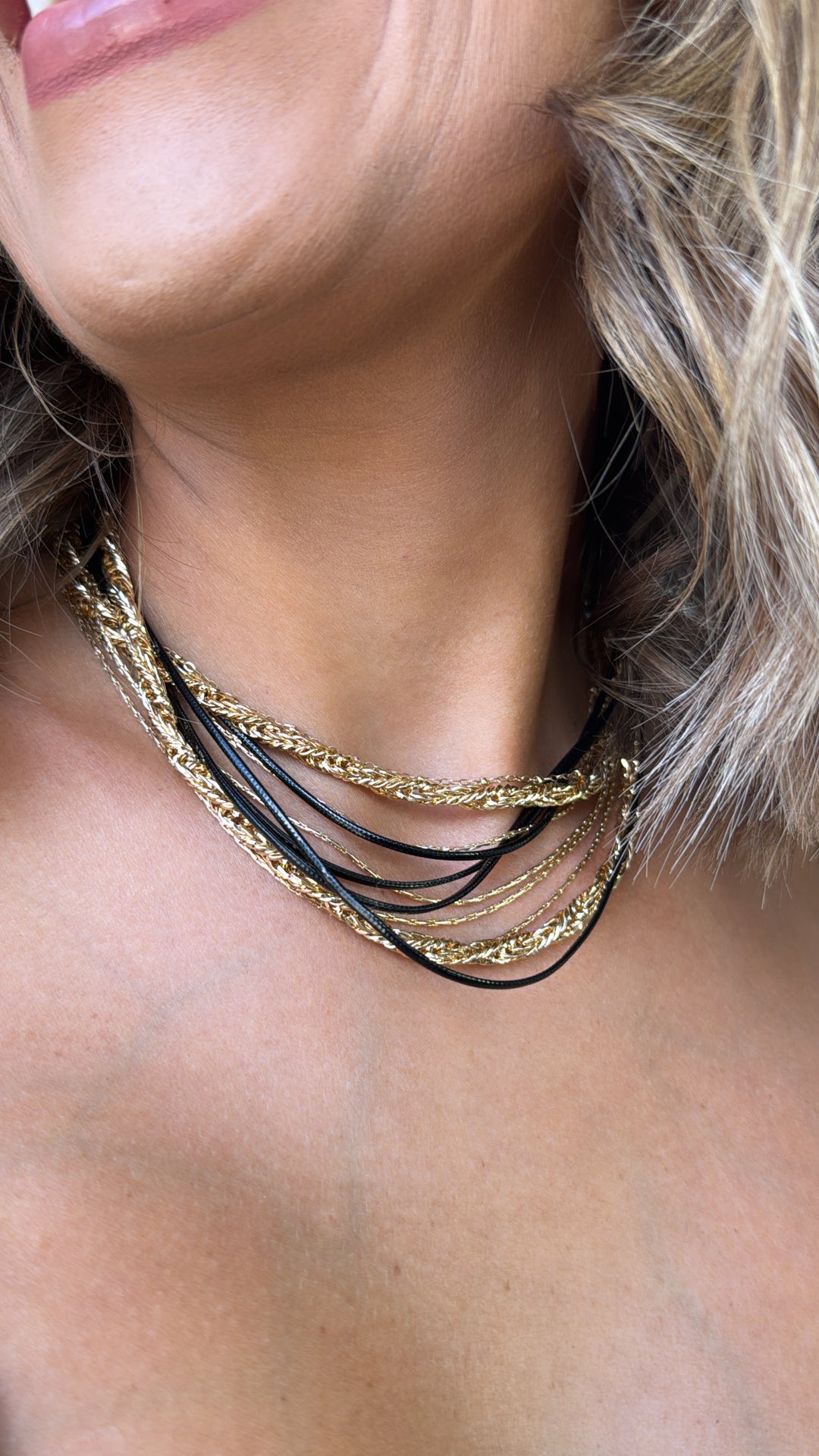 10 Layered Necklace, Black