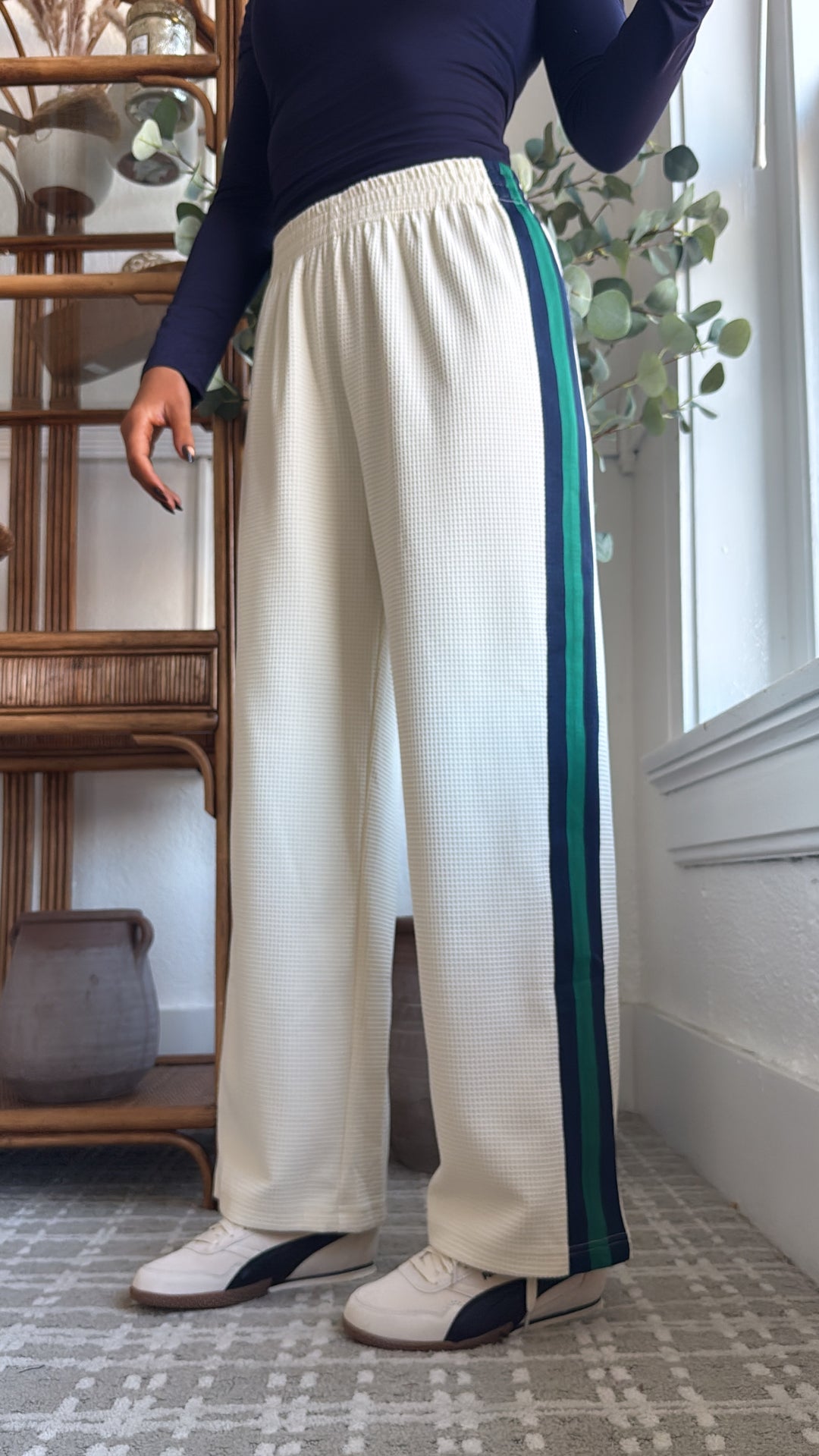 Day Dream Waffle Knit Pant, Cream