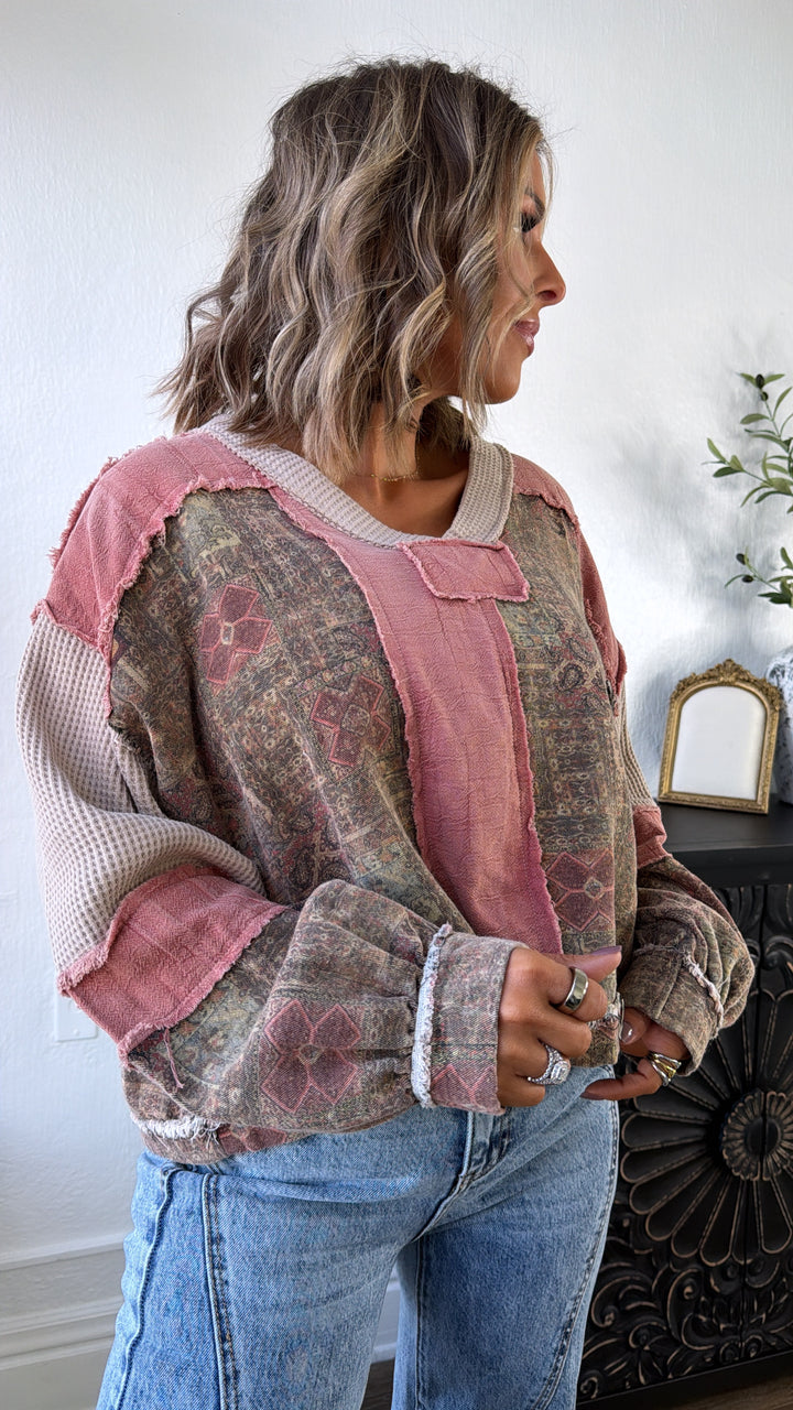 Maple Muse Top, Brick Multi