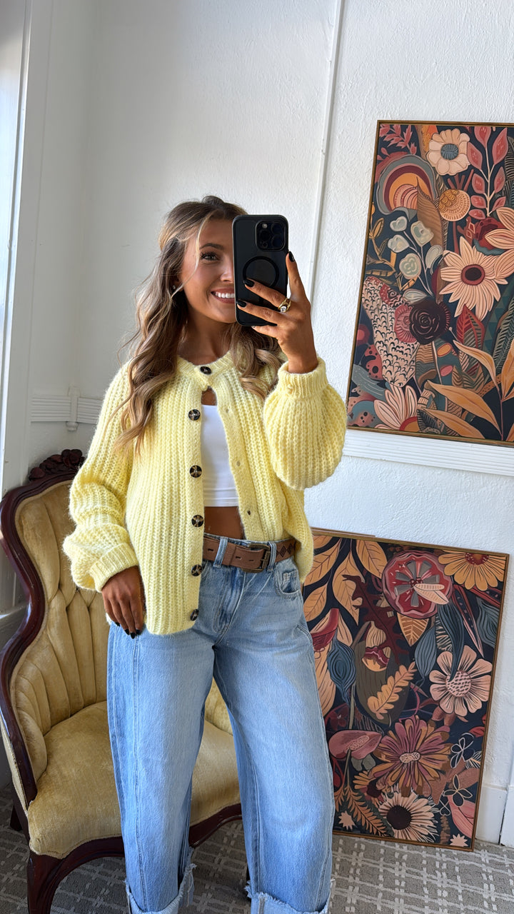 Candle light Cardigan, Lemon