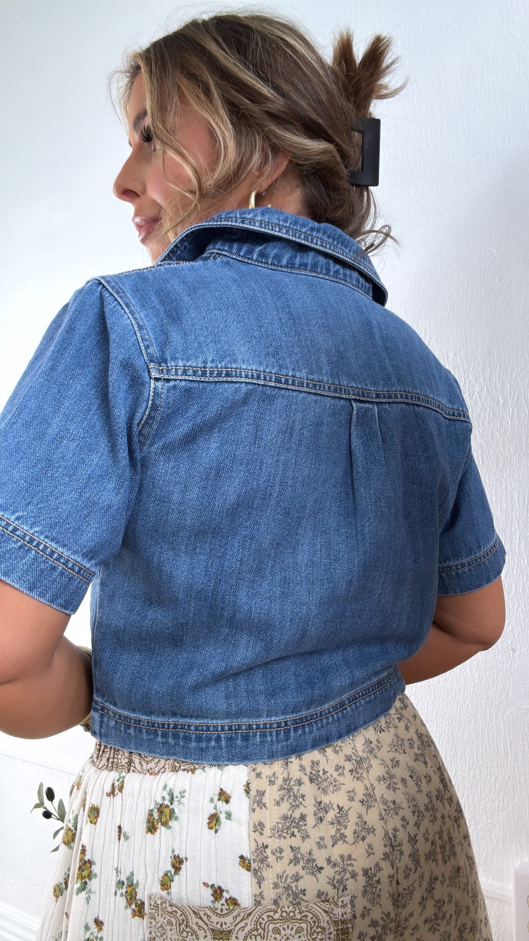 Trueform Denim Top, Risen Medium Wash