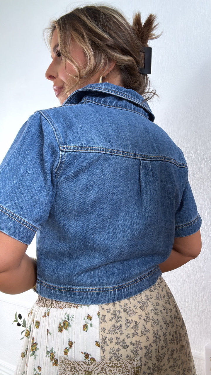 Trueform Denim Top, Risen Medium Wash