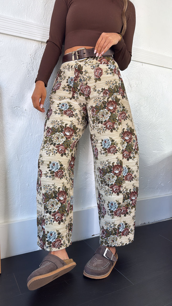 The Old Manor Tapestry Pant, Beige Mauve