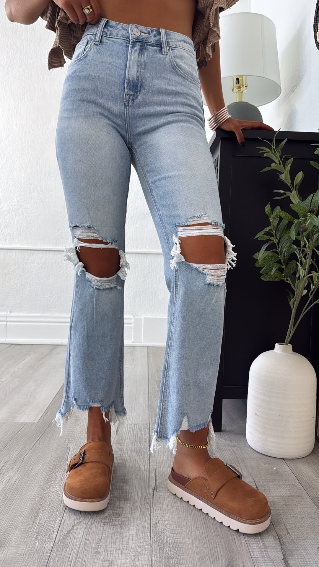 Stevie Straight Leg Jean, Light Wash RISEN