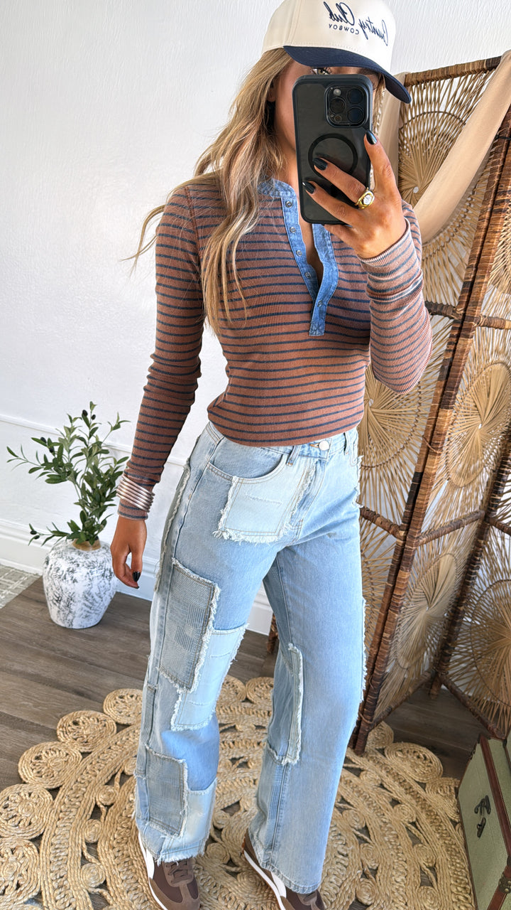 Patchwork Denim Jeans