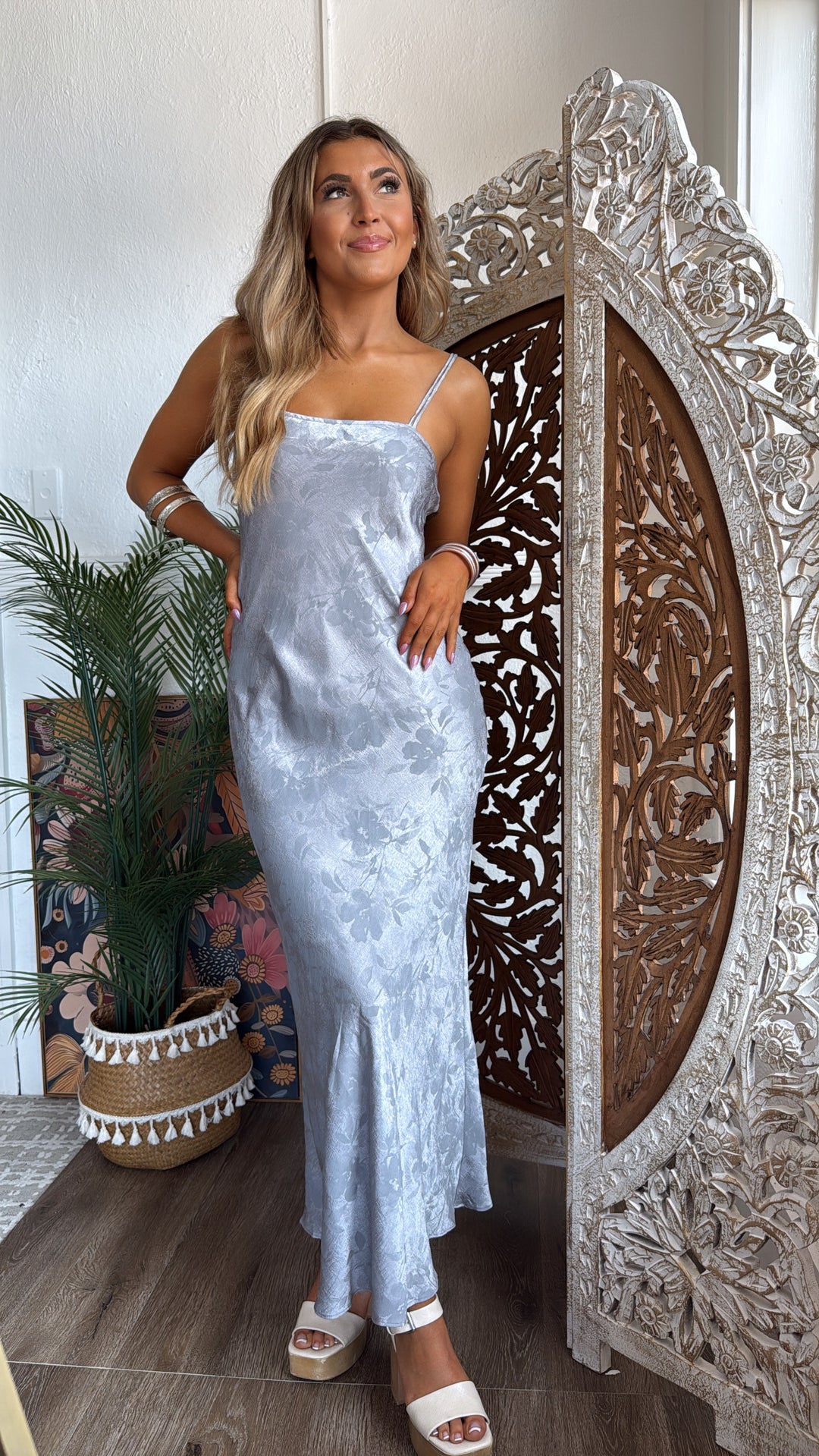 Chapel Smoke Midi Dress, Blue Steel