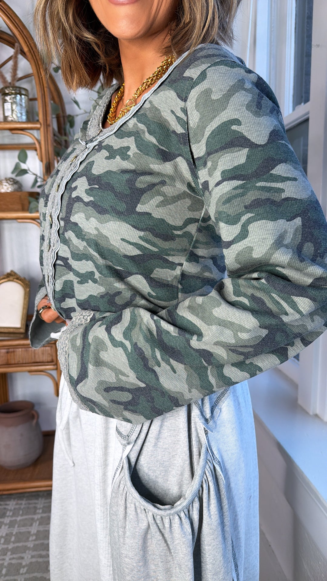 Ronan Long Sleeve, Olive Camo