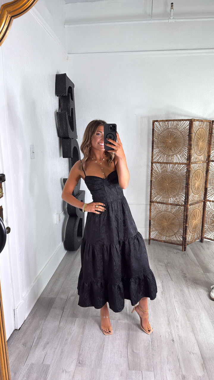 Throne Heart Lace Dress, Black