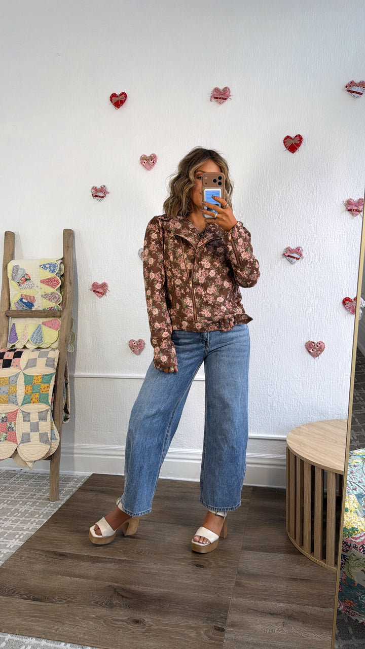 Bronze Blooms Blazer, Brown Combo