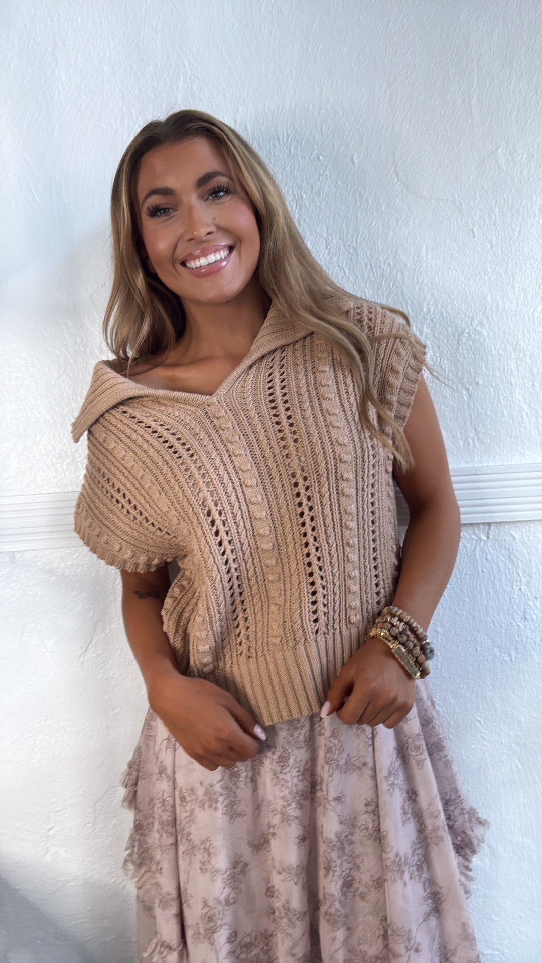 Rustic Prairie Sweater Tank, Taupe