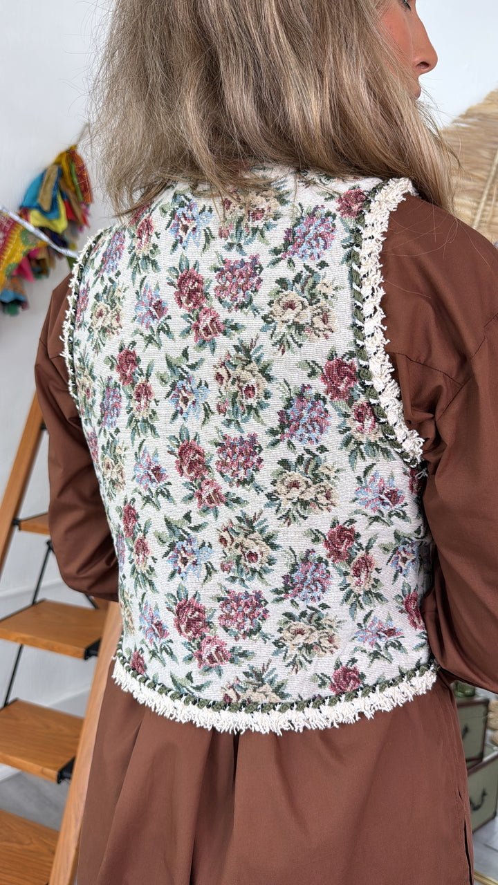 Fading Wildflower Tapestry Vest, Multi
