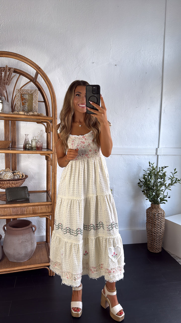 Fallin Florals Maxi Dress, Cream