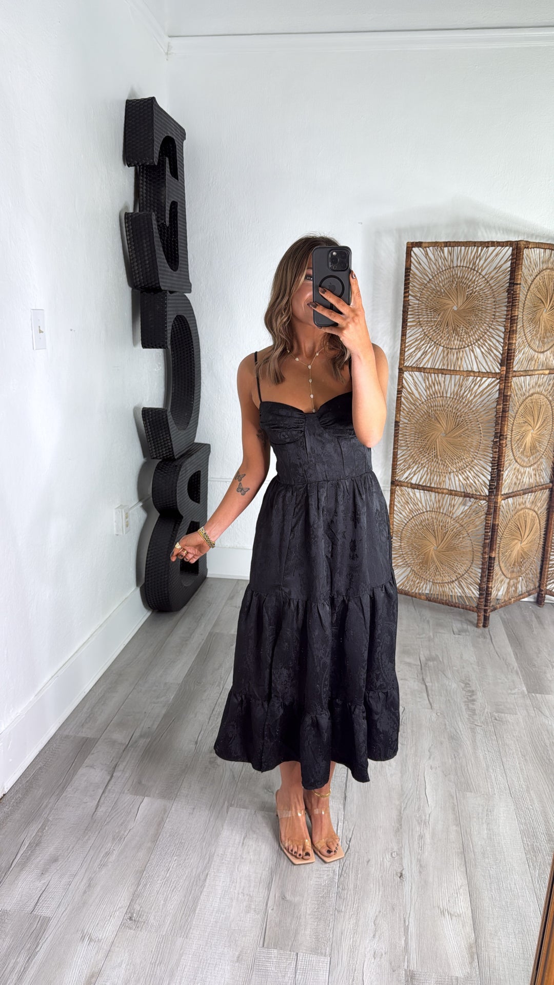 Throne Heart Lace Dress, Black