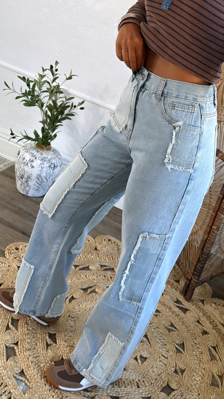 Patchwork Denim Jeans