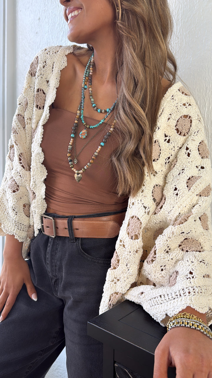 Harvest Drape Cardigan, Cream/Latte