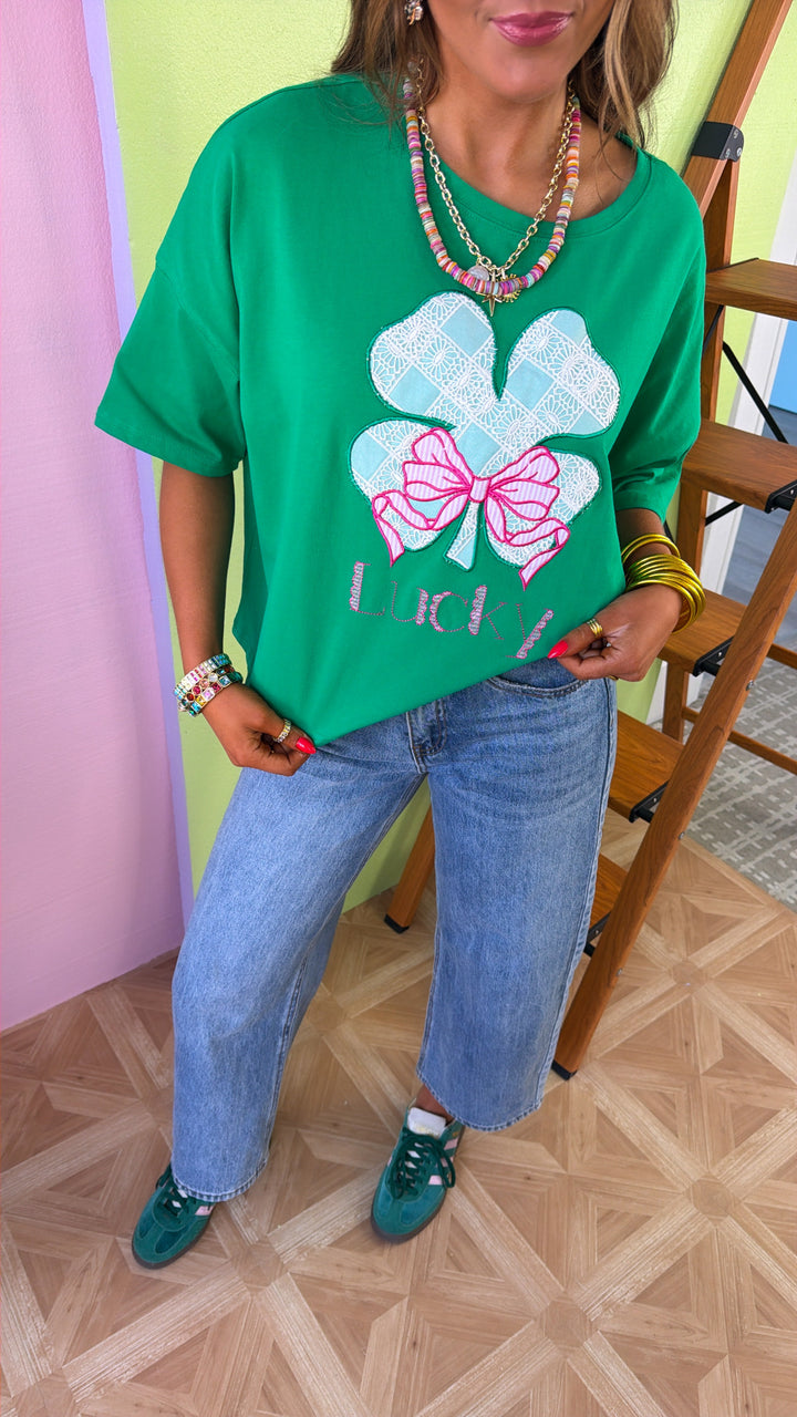 Sweet Clover Embroidered Top, Green