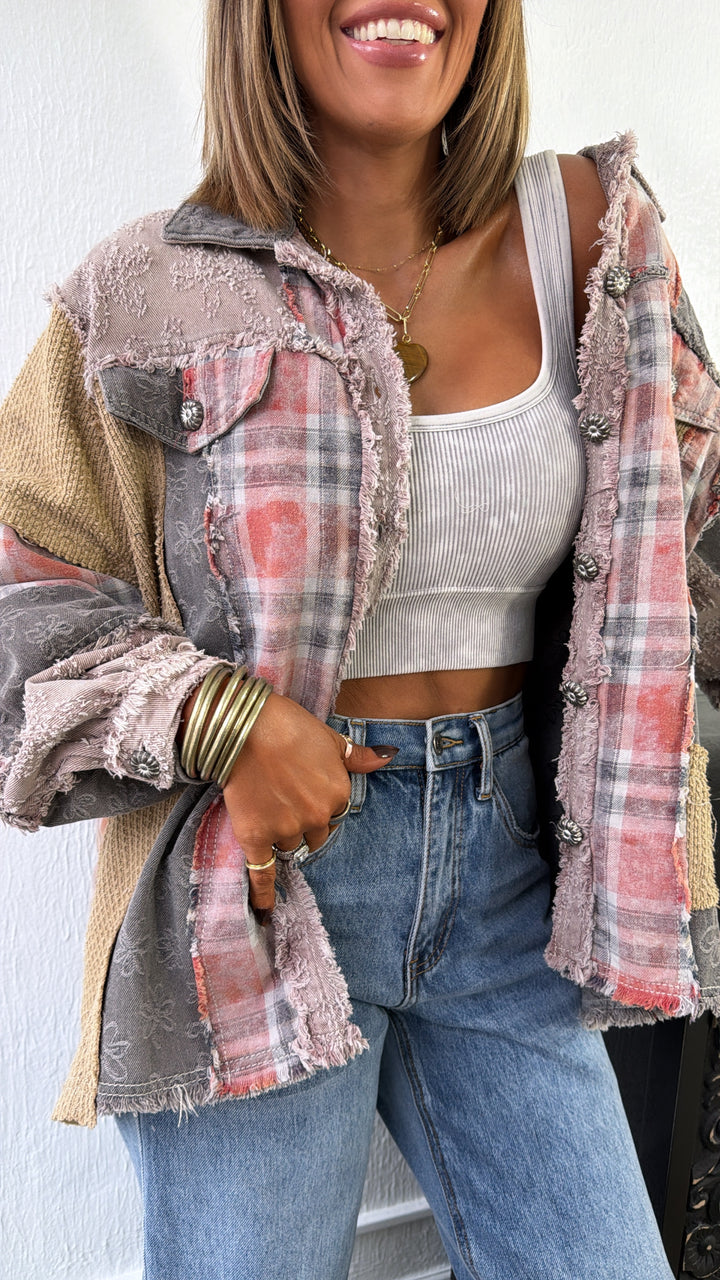 Maple & Threads Jacket, Black Denim Multi