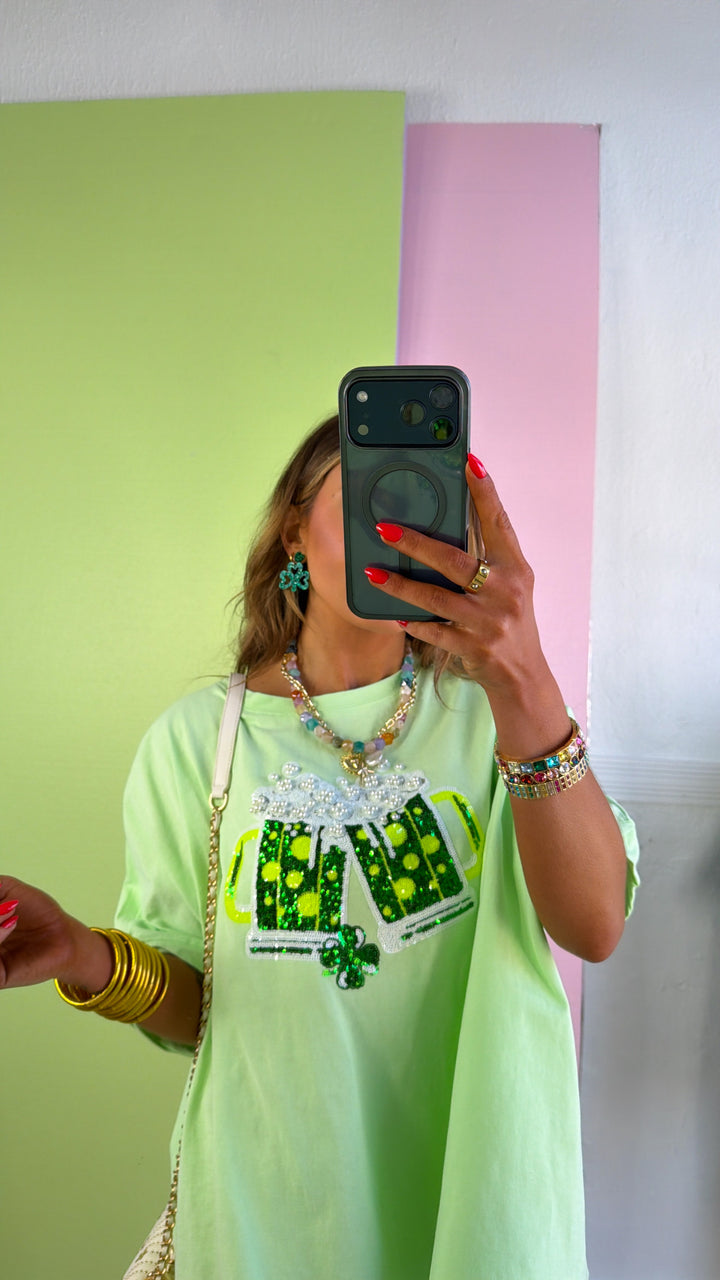 St.Patricks Day Sequin Top, Green