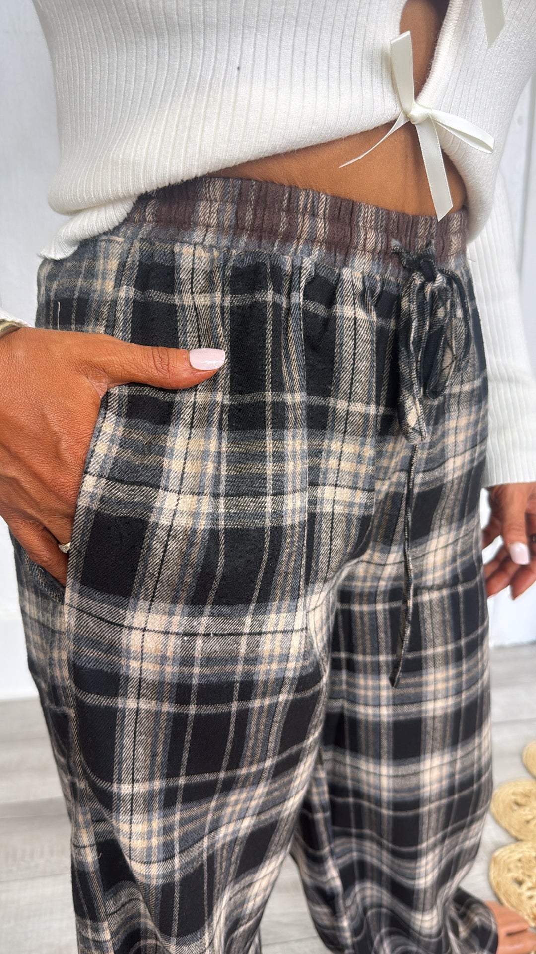 Soft Hazelnut Plaid Pants