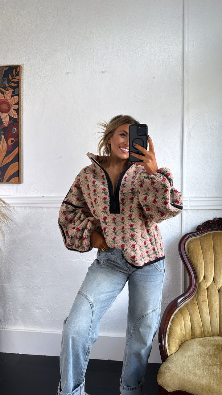 Winter Rose Quarter Zip, Sand