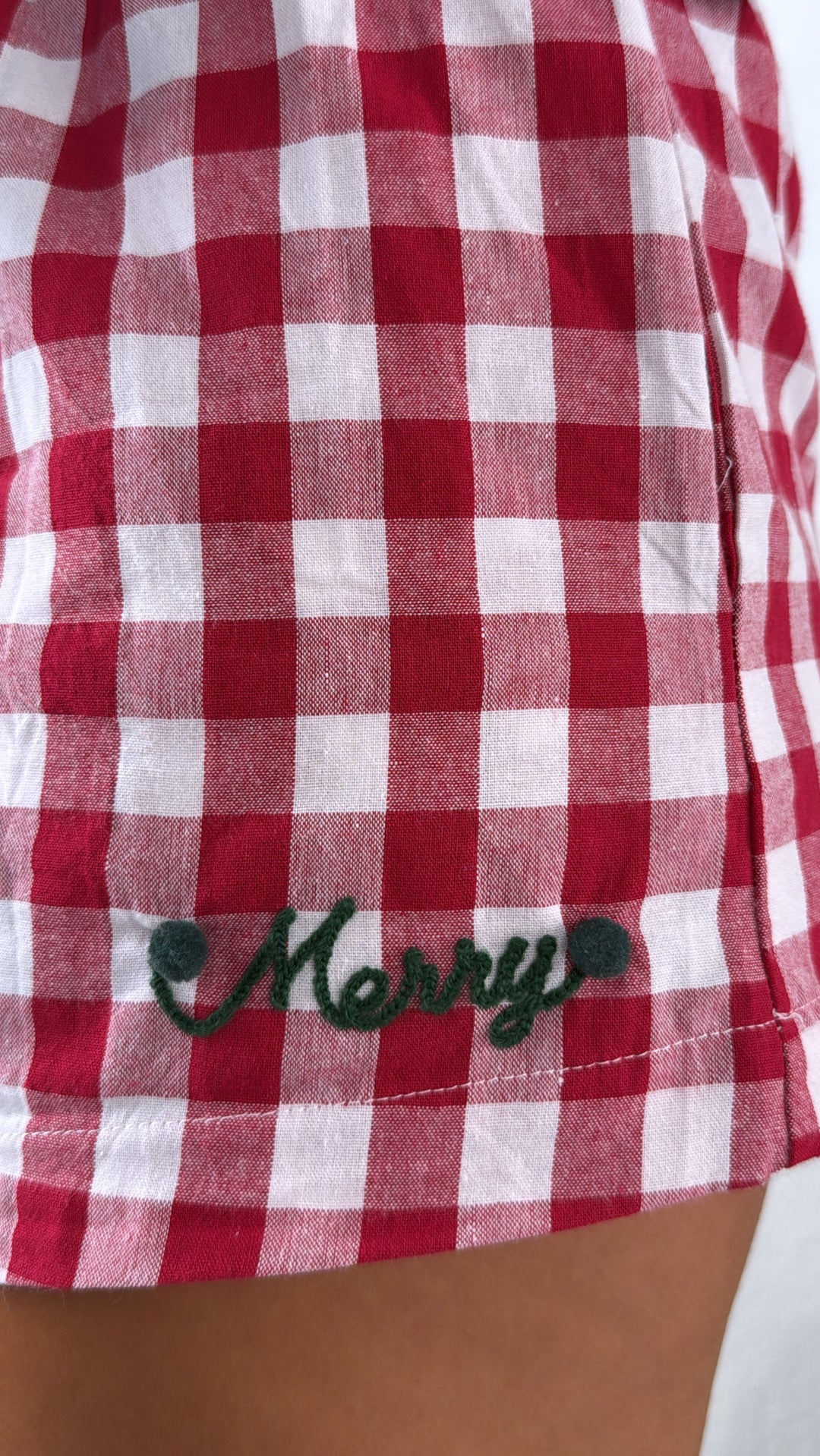 Merry Plaid Boxer Shorts, Red