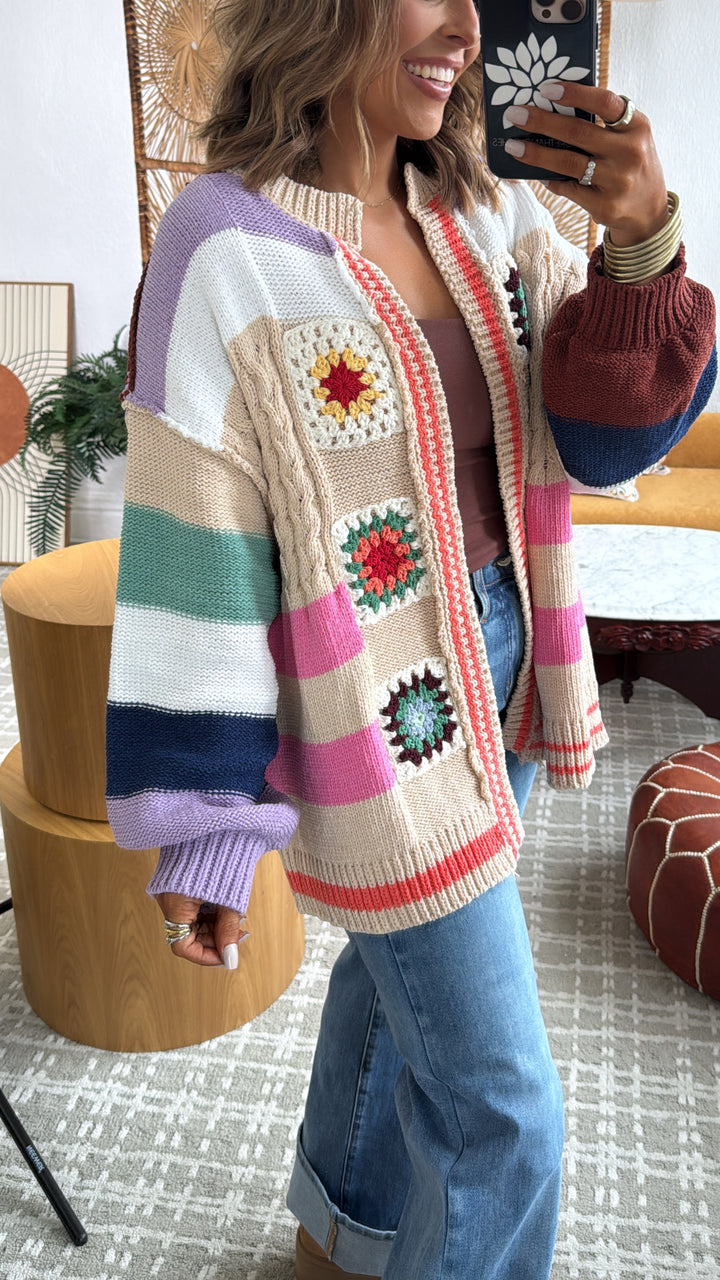 Sophie Color block Cardigan, Multi