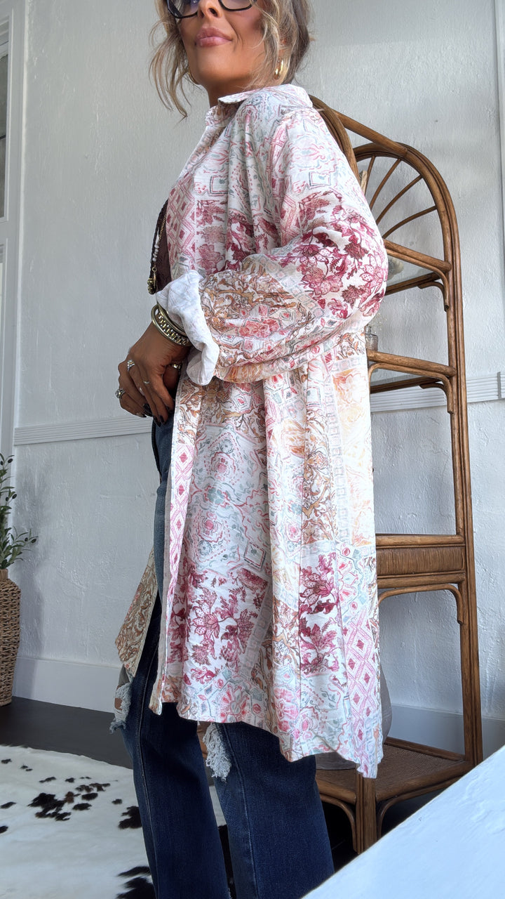 Meadow Sway Button Down, Ivory Multi