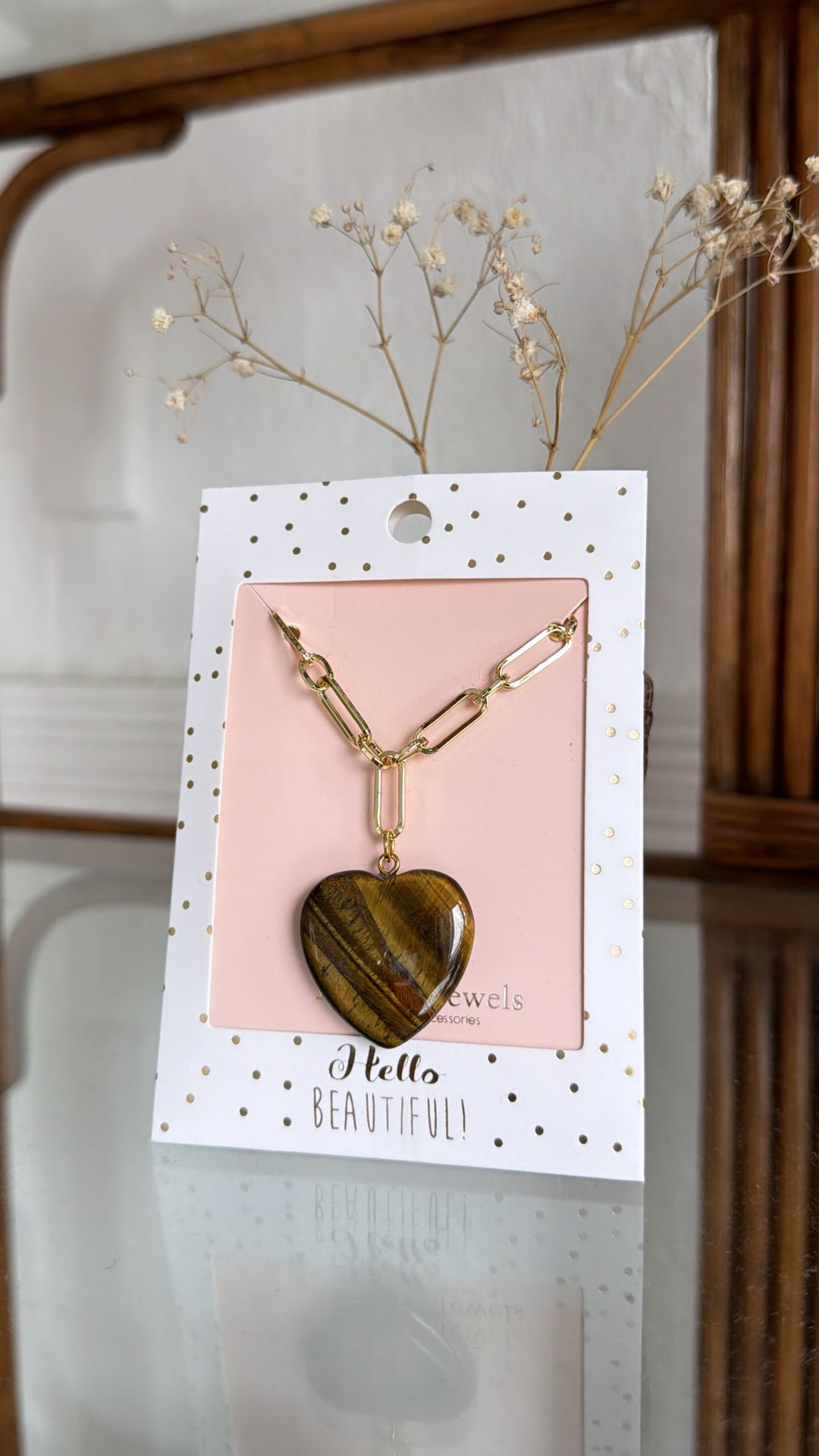 Treasure Jewels: Tiger Eye Heart Necklace