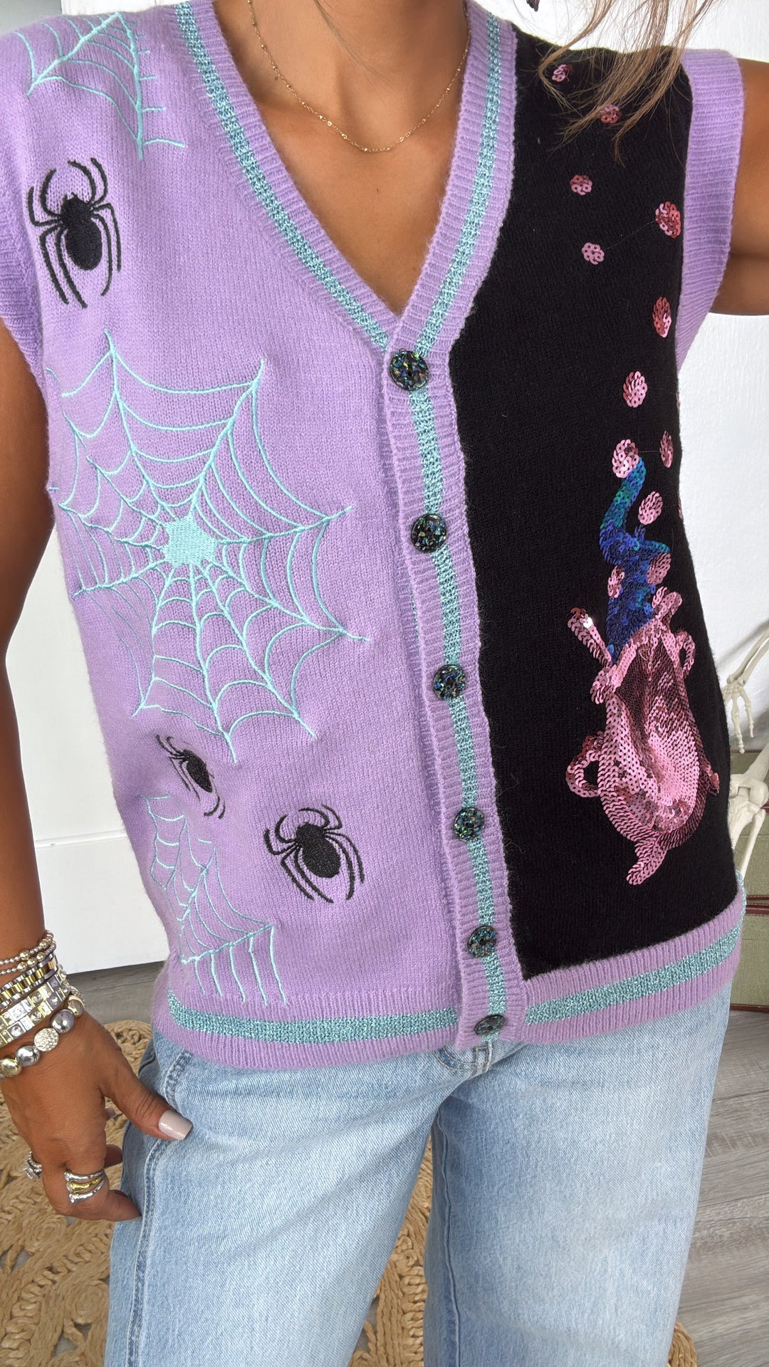 Sweet & Spooky Sweater Vest, Black