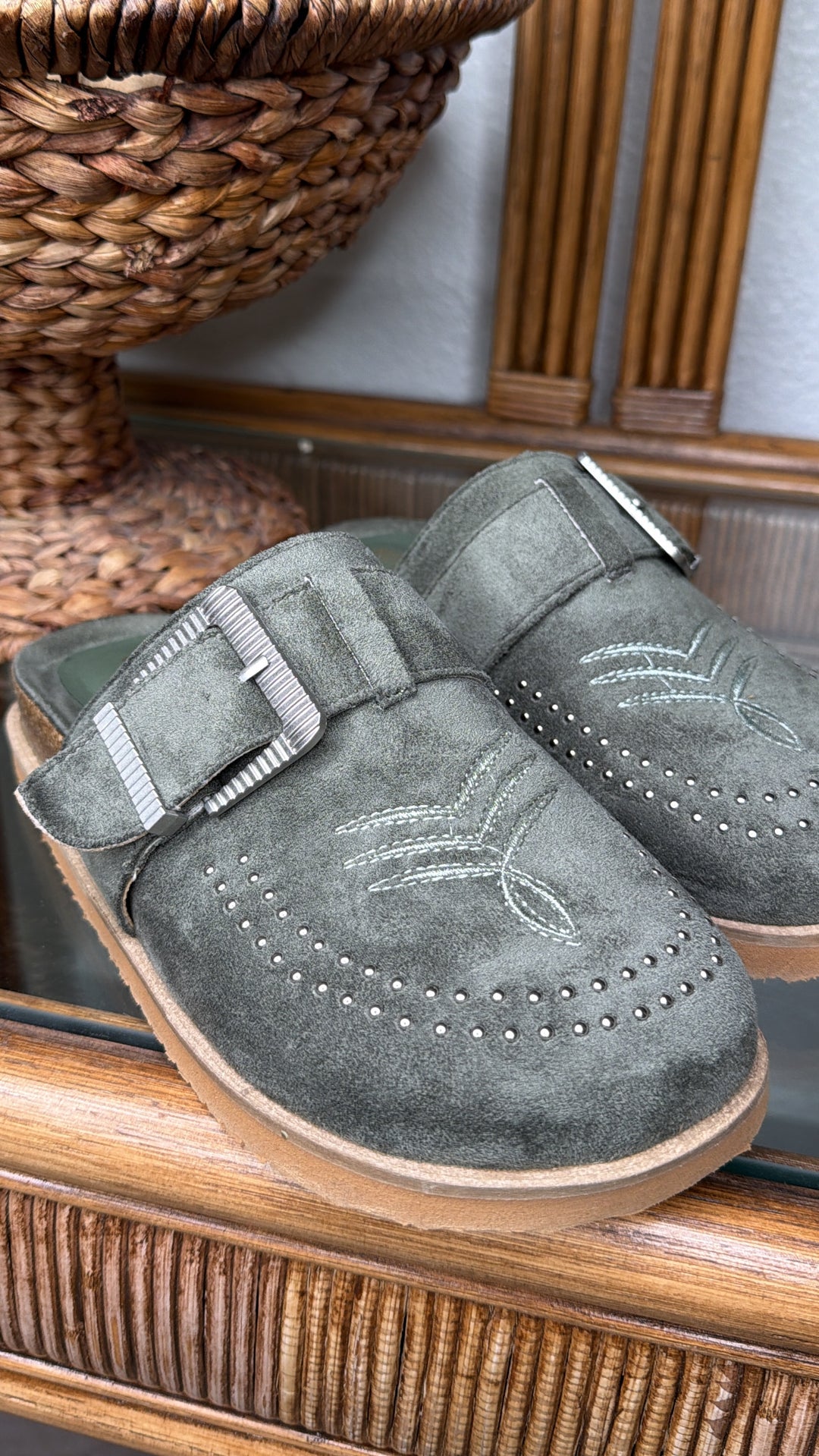 Joleen Studded Clog, Olive