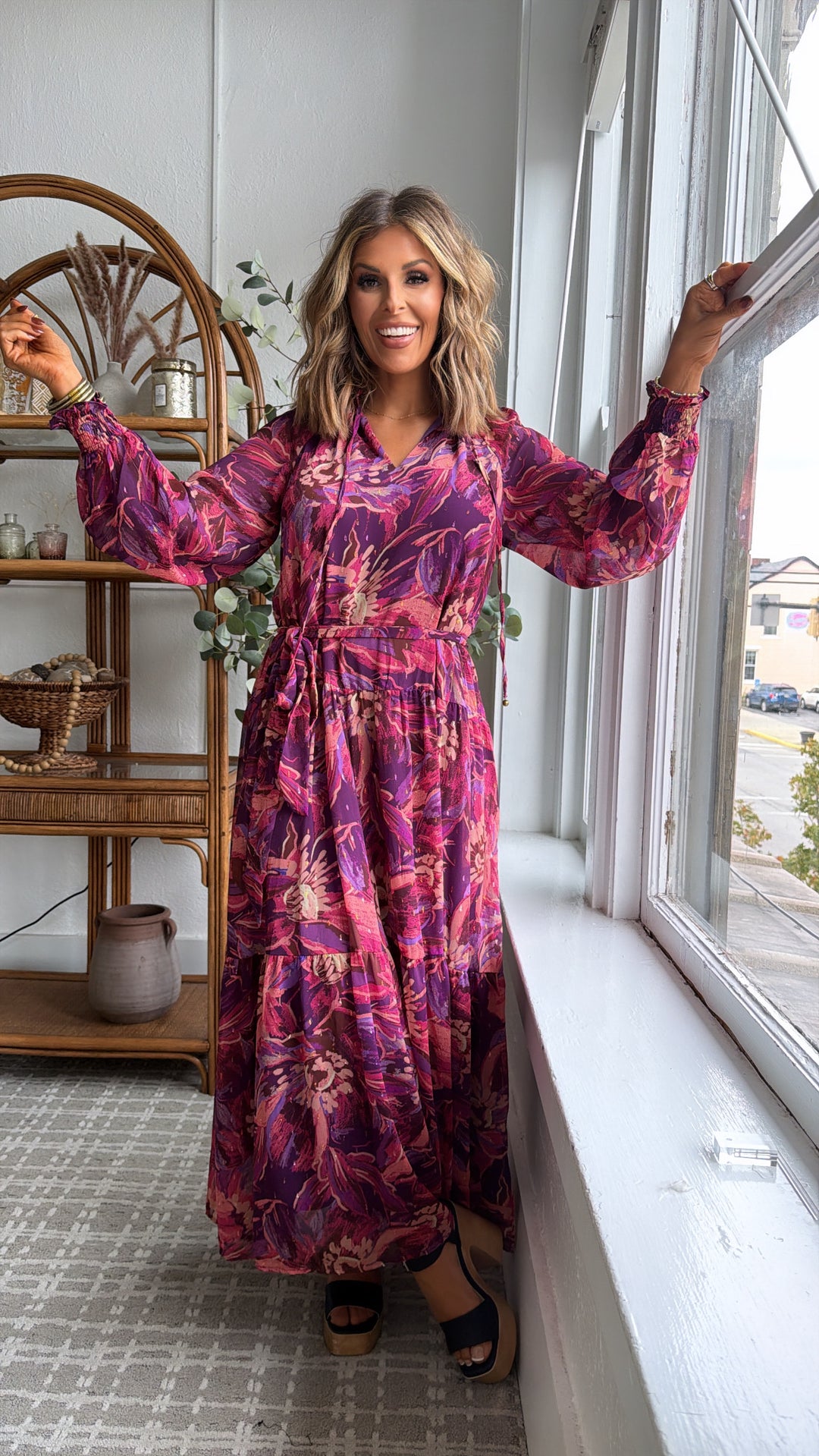 Violet Dusks Maxi Dress, Purple Multi Small