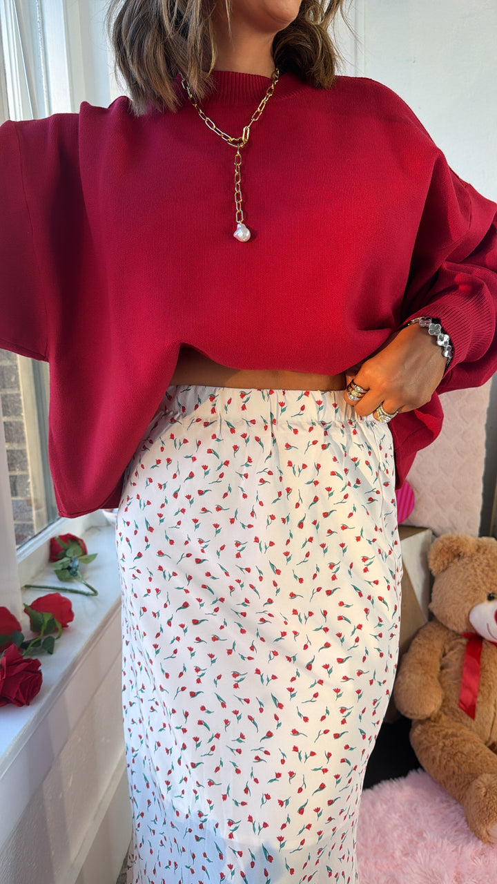 Simple & Sweet Sweater, Red