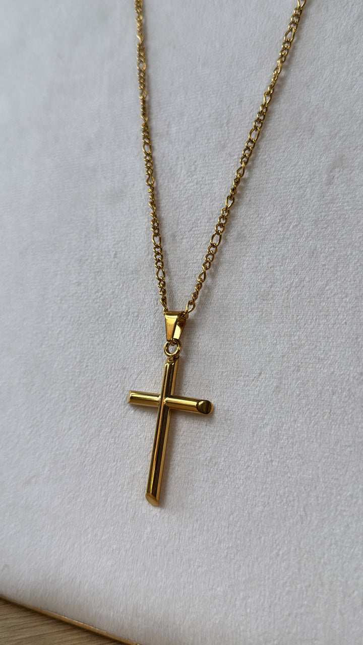 Large Cross Necklace, Gold
