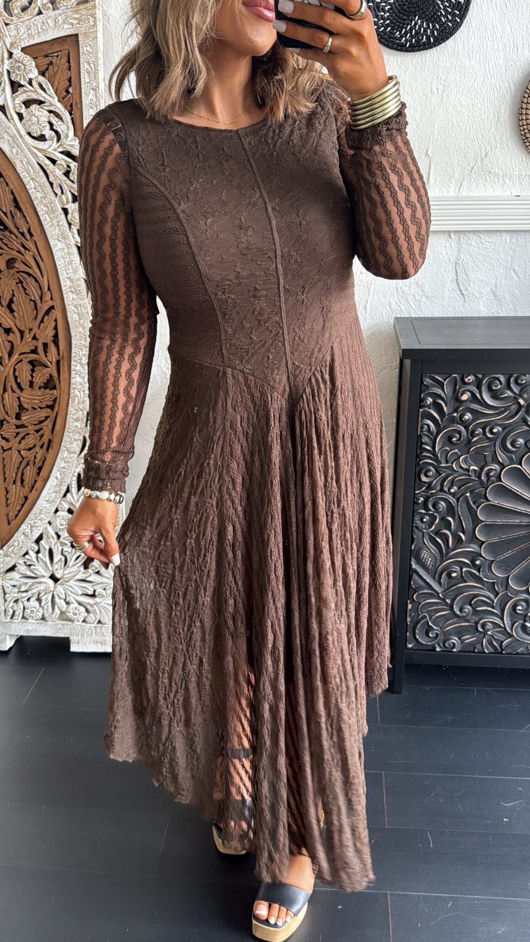 Seraphina Lace Dress, Chocolate