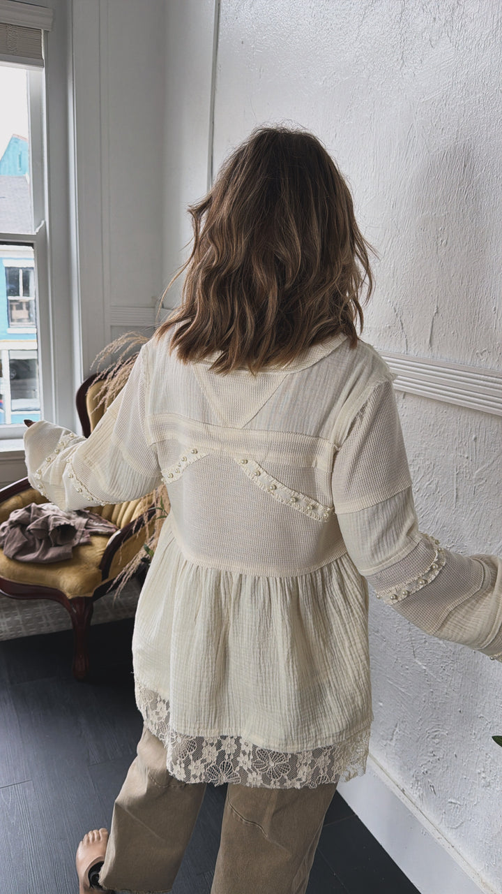 Coraline Lace Blouse, Natural