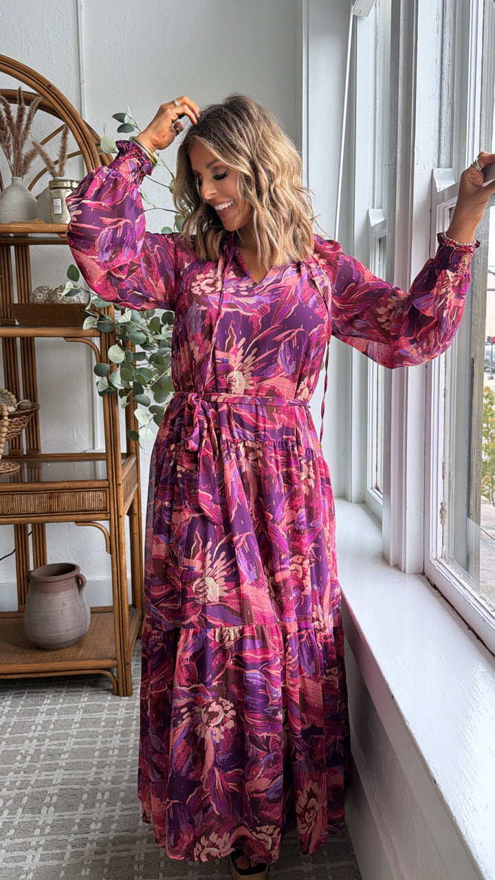 Violet Dusks Maxi Dress, Purple Multi