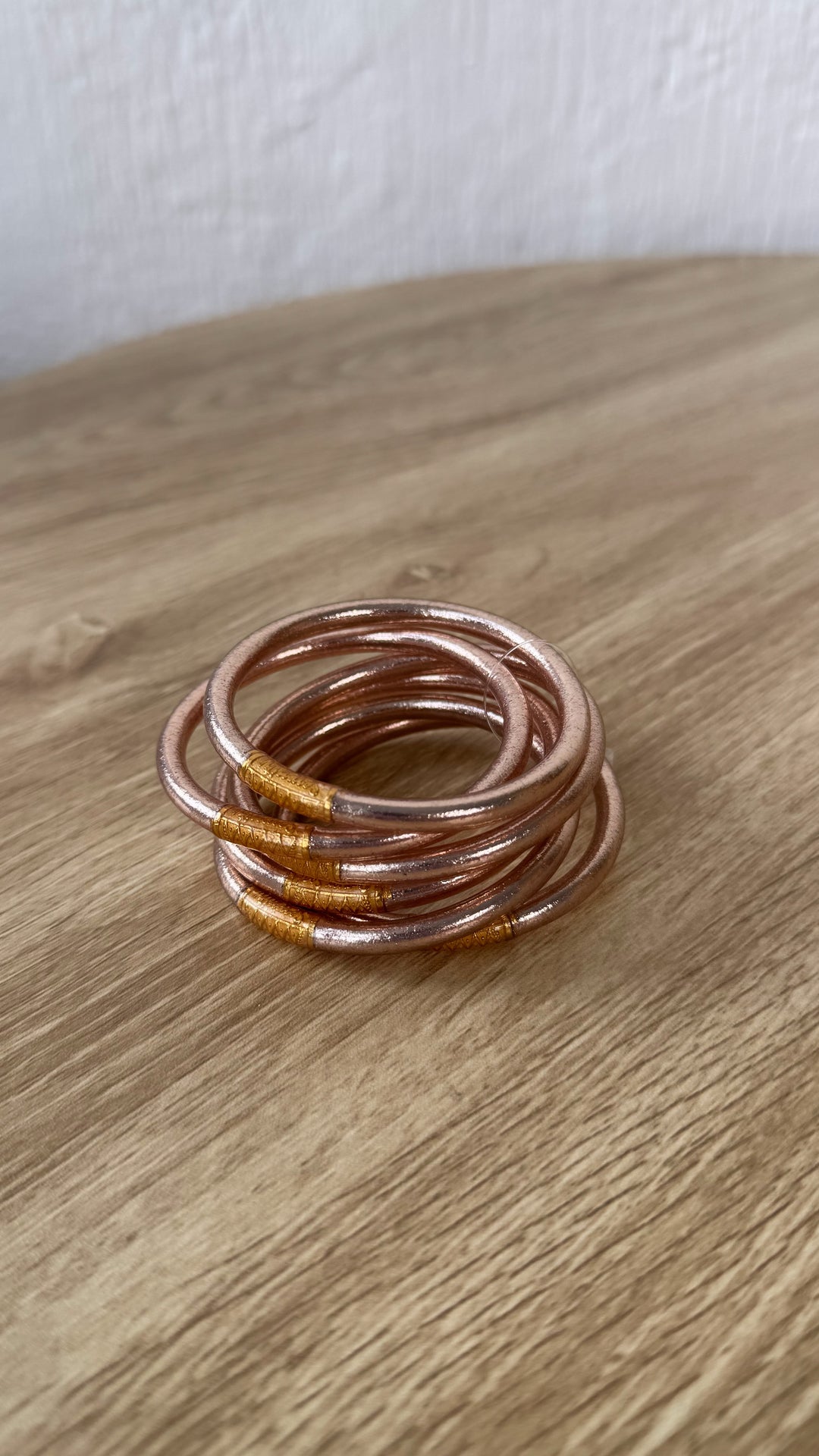 BuDhaGirl: Rose Gold All Weather Bangle (Set of 6)- Serenity Prayer